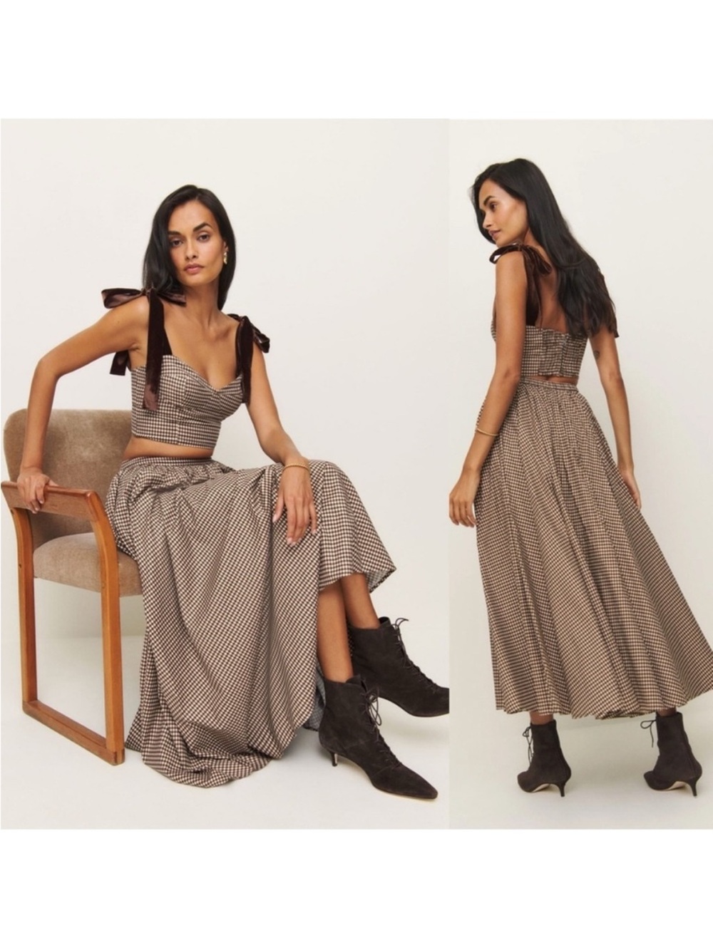 Reformation X Kacey Musgraves Magnolia Two Piece Set Crop Top/Skirt - 4 - Picture 3 of 12